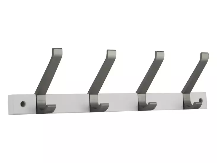 Vaatenaulakko Saija valkoinen 4 koukkua, 40x10x3cm - Koukut ja naulakot - 6414676004806 - 1