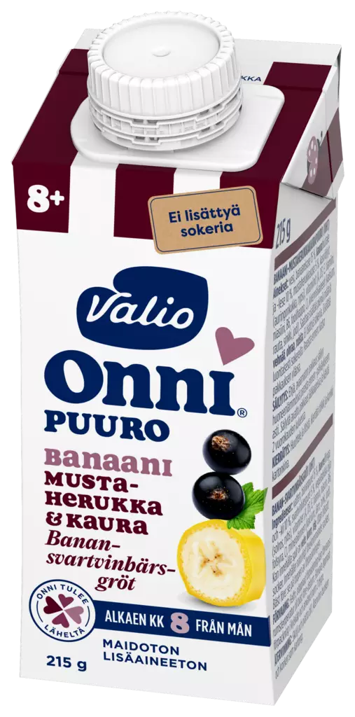 Valio Onni puuro Banaani-mustaherukka - Lasten ruoka ja juoma - 6408430492336 - 1