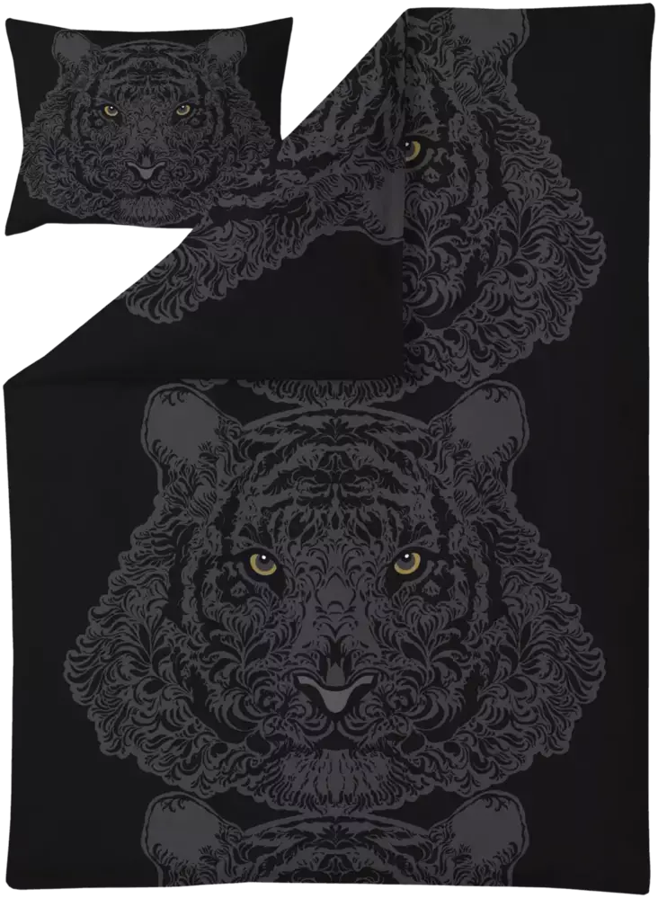 Vallila satiinipussilakanasetti Tiikeri 150x210 cm musta - Pussilakanat - 6411720598496 - 1