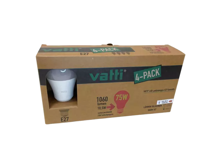 Vatti pallolamppu e27 1060l 2700k 4kpl - Led-lamput - 6438168101576 - 2