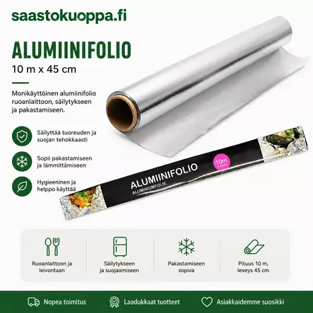 Alumiinifolio 10mx45cm - Foliot - 6438159896467 - 1
