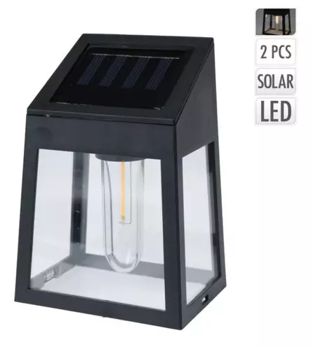 Aurinkokenno Lyhty seinälle 2kpl - Solarvalot - 8720573980807 - 1