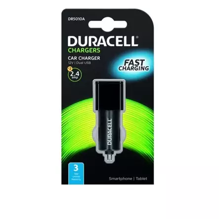 Duracell Usb 2.0-autolaturi 2-os 2.4A - Puhelintarvikkeet ja laturit - 5055190145517 - 1