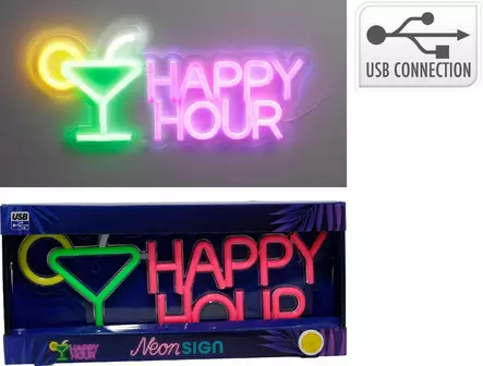 Happy Hour neon-kyltti - Pöytä- ja sisustusvalaisimet - 8721037731607 - 2