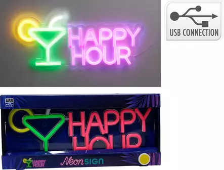 Happy Hour neon-kyltti - Pöytä- ja sisustusvalaisimet - 8721037731607 - 2