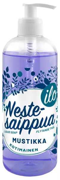 Ilo Nestesaippua 500ml Mustikka - Nestesaippuat - 6419642340407 - 1
