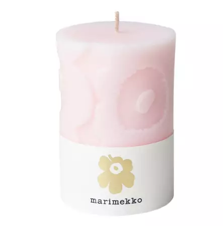 Marimekko Unikko Pöytäkynttilä vaaleanpunainen 10cm - Pöytäkynttilät - 6411635009957 - 1