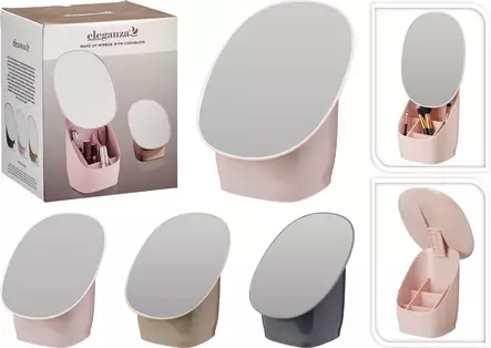 Meikkien säilytysrasia peilillä - Toiletti- ja meikkilaukut - 8721037550307 - 1