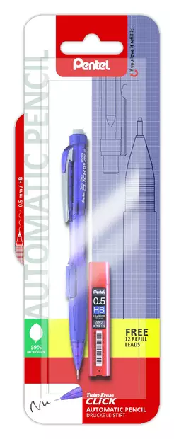 Pentel Irtolyijykynä 0,5+lyijyt lila kp - Lyijykynät ja lyijyt - 4016284337677 - 1