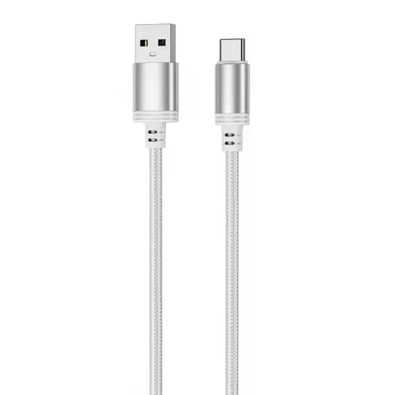 Punottu kaapeli USB-A -> USB-C, 30W, 480 Mbps, 2m, valkoinen - Puhelintarvikkeet ja laturit - 6430076525147 - 1