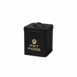 4Living Lemmikin ruokalaatikko Tassu musta kultaisella logolla 14,5x14,5x18,5 cm - Koiran tarvikkeet - 6410416529547 - 1
