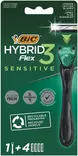 Bic Hybrid Flex 3 Sensitive varsi+terät - Varsiterät, ihokarvanpoistovahat/-laput - 3086123644977 - 1