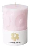 Marimekko Unikko Pöytäkynttilä vaaleanpunainen 10cm - Pöytäkynttilät - 6411635009957 - 2
