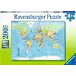 Ravensburger Map Of The World palapeli 200 palaa - Palapelit ja pulmapelit - 4005556128907 - 1