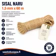 Sisalnaru 1,5mm / 60m - Narut ja köydet - 6438159247177 - 1
