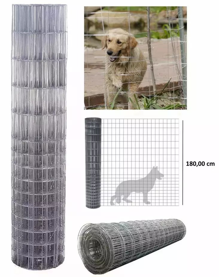 Koiraverkko galvanisoitu 1.80 x 30,0m 2,0mm Alaspäin tihenevä - Aitaverkot ja suojaverkot - 6438159039857 - 1