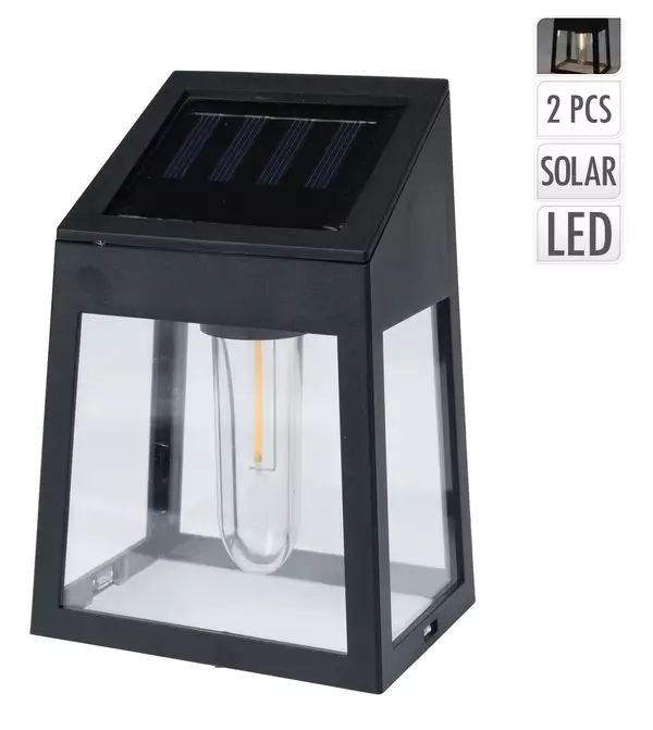 Aurinkokenno Lyhty seinälle 2kpl - Solarvalot - 8720573980807 - 1
