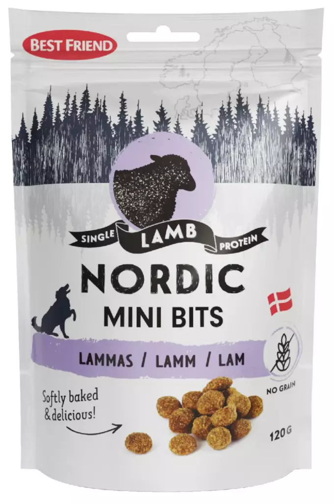 BF NORDIC MINI BITS LAMMAS 120G - Koiran herkut - 5700551171437 - 1