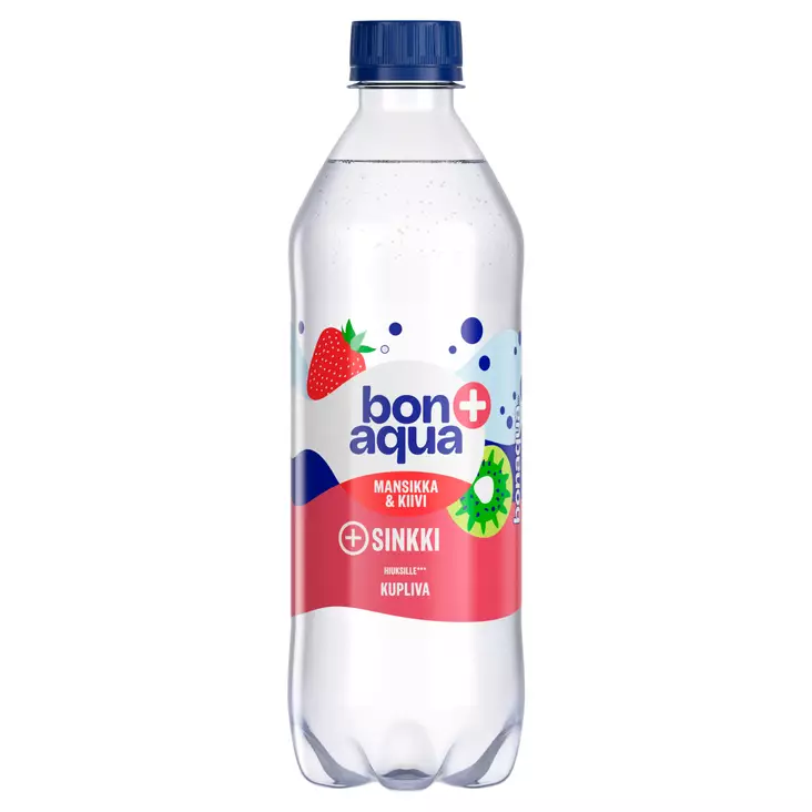 Bonaqua+ Mansikka & Kiivi 500ml - Lähdevedet ja kivennäisvedet - 6415600546607 - 1
