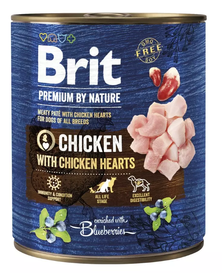 Brit Premium by Nature kana-sydän 800g - Koiran märkäruoat - 8595602561797 - 1