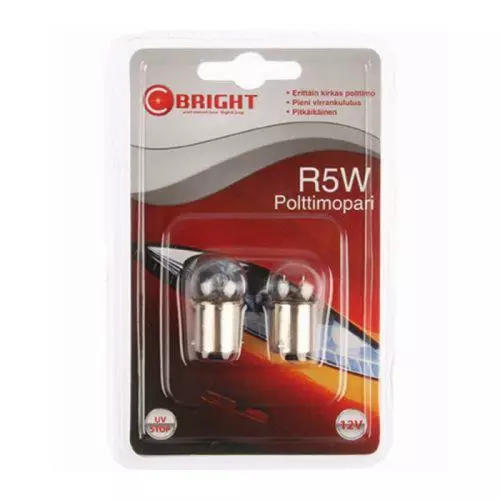 C-Bright R5W BA15S 12V 5W 2kpl polttimo - Halogen ajovalot ja polttimot - 6438255922787 - 1