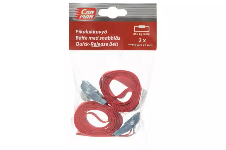Carman pikalukkovyö 1,5m x 25mm 2kpl - Pikalukkovyöt - 6410412840417 - 3