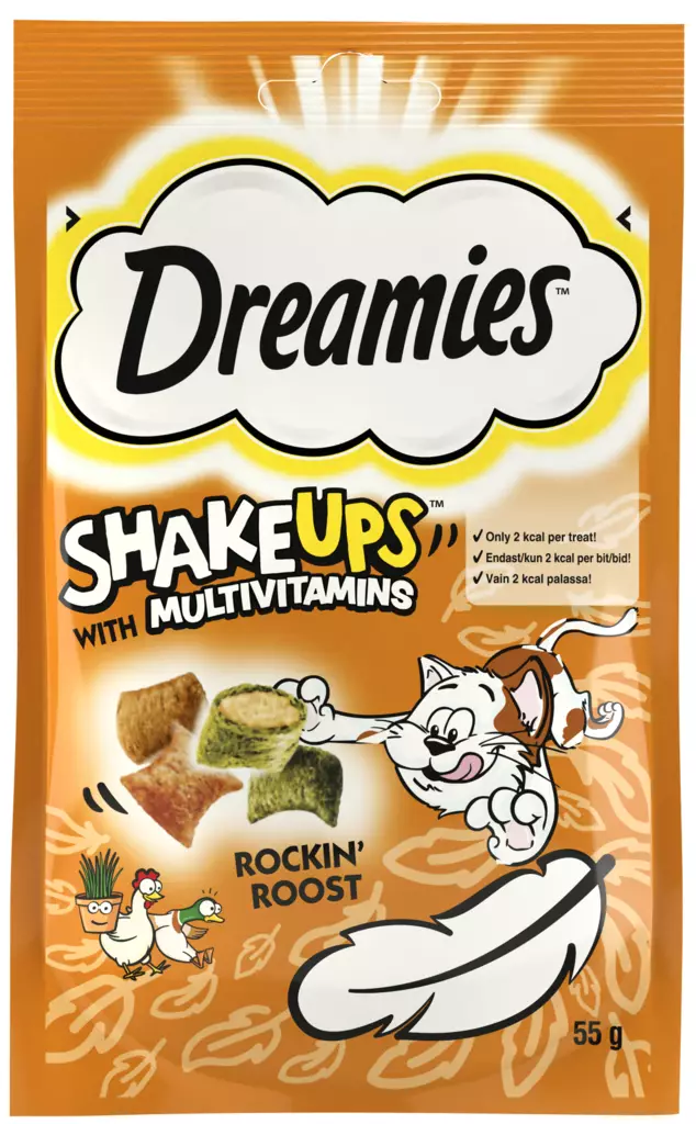 Dreamies Shakeups Rockin' Roost 55g - Kissan herkut - 5998749144657 - 1