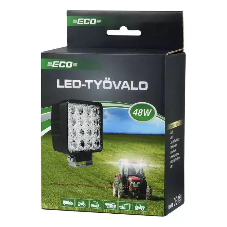 ECO 48W LED-Työvalo neliö 9-32V - Työvalot - 6438255922497 - 1