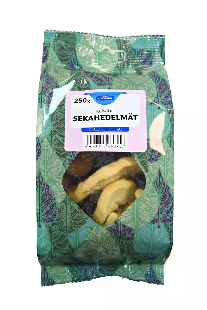 Eldorado kuivatut sekahedelmät 250g - Pähkinät ja kuivatut hedelmät - 6430075660757 - 1