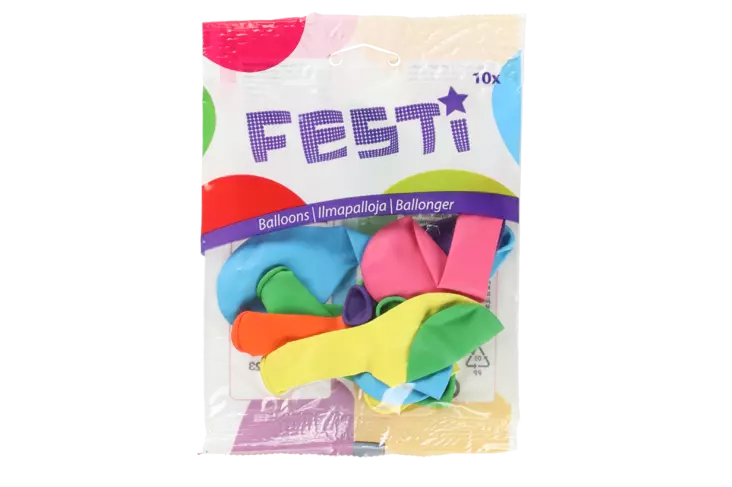Festi ilmapallo 22cm 10kpl - Vappukoristeet - 6410416344027 - 2