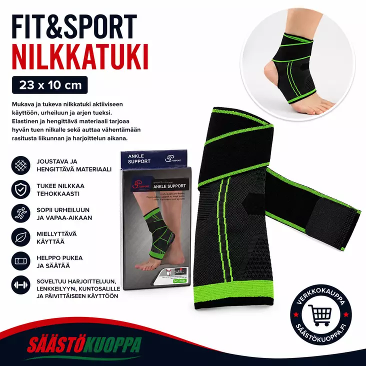 Fit&sport nilkkatuki, 23*10cm - Sisäliikunta ja kehonhuolto - 6438506015817 - 1