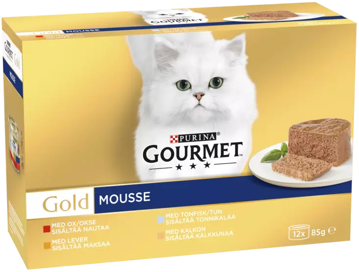 Gourmet Gold Mousse laj. 12x85g - Kissan märkäruoat - 7613032395377 - 1