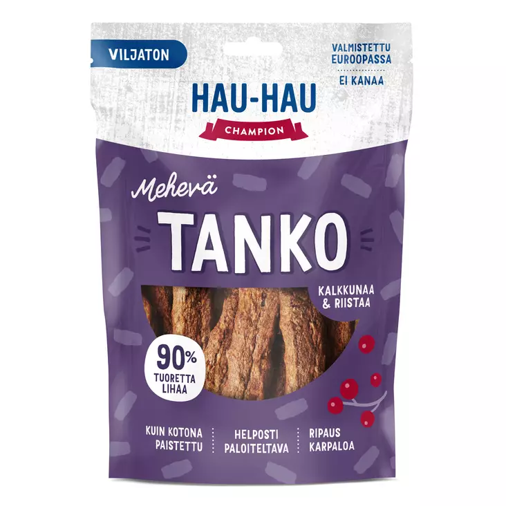Hau-Hau Champion Mehevä tanko viljaton koiran herkku 140g kalkkuna-riista - Koiran herkut - 6438554002067 - 1