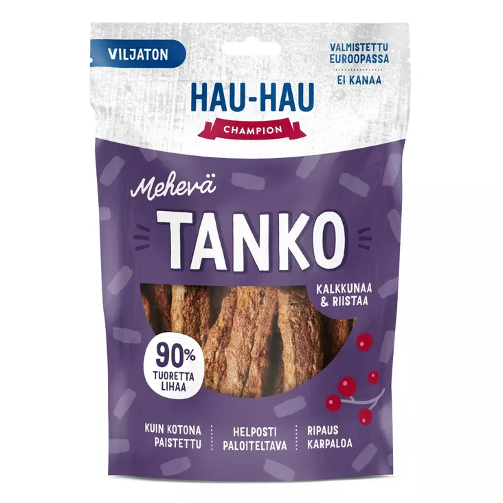 Hau-Hau Champion Mehevä tanko viljaton koiran herkku 140g kalkkuna-riista - Koiran herkut - 6438554002067 - 1
