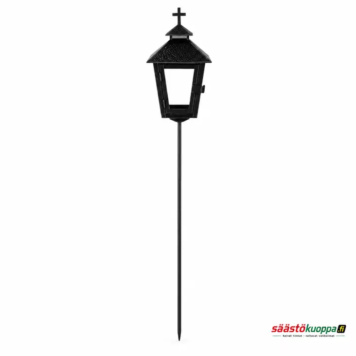 Hautalyhty RISTILLÄ +60CM jalalla musta - Hautalyhdyt - 6438159605267 - 1