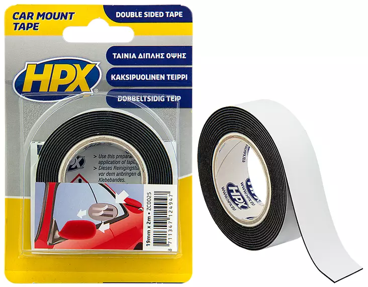 Kaksipuolinen vaahtoteippi 19mm x 2m - Teipit - 8711347124947 - 1
