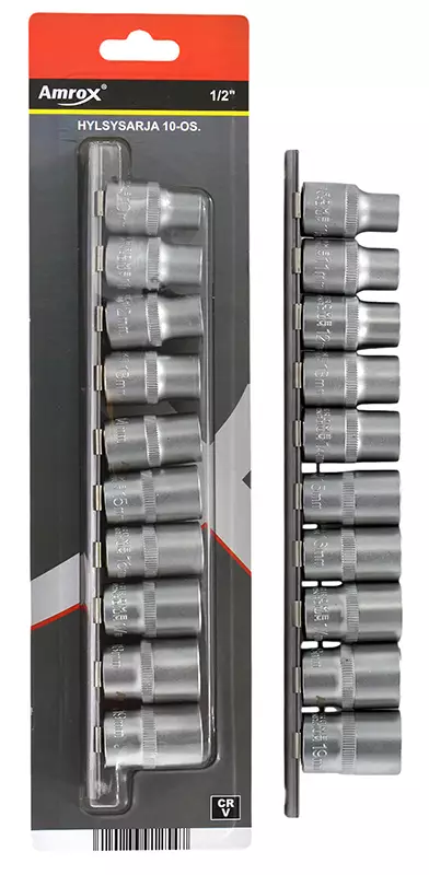 Hylsysarja 1/2" 12PT 10-19 mm 10-os. - Hylsysarjat - 6420286912547 - 1