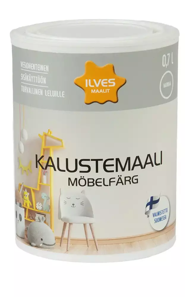 Ilves Kalustemaali Harmaa 0,7L - Kalustemaalit ja ikkuna/ovimaalit - 6430026955277 - 1