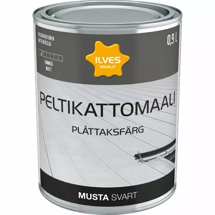Ilves Peltikattomali Musta 0,9L - Muut ulkomaalit - 6430026950487 - 1