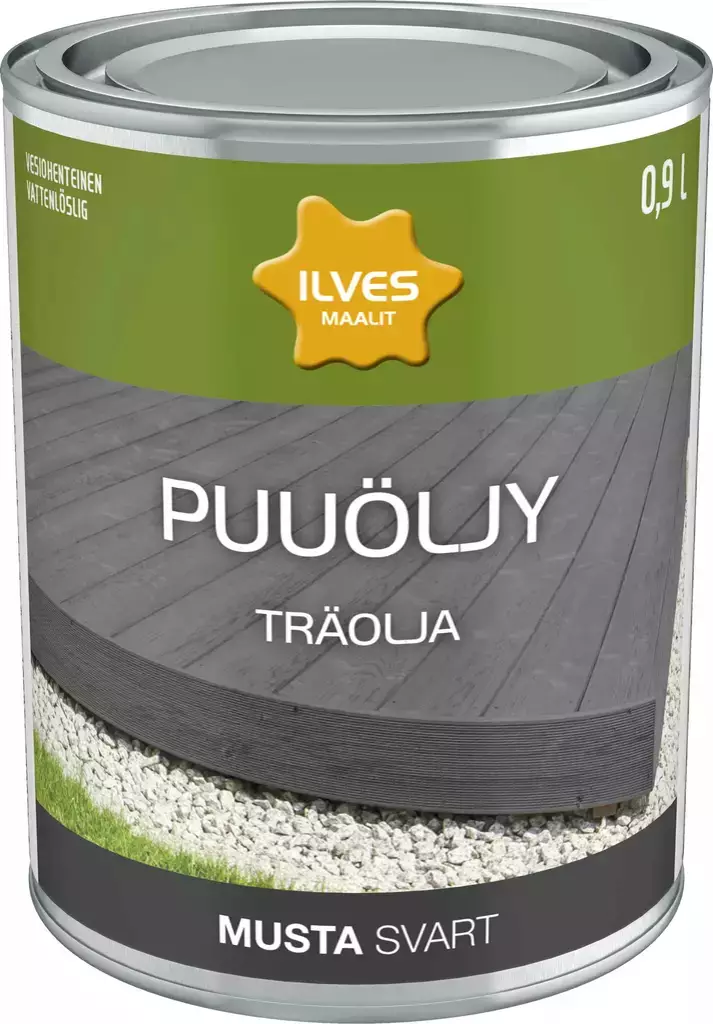 Ilves Puuöljy Musta Vesiohenteinen 0,9L - Puuöljyt - 6430026952337 - 1