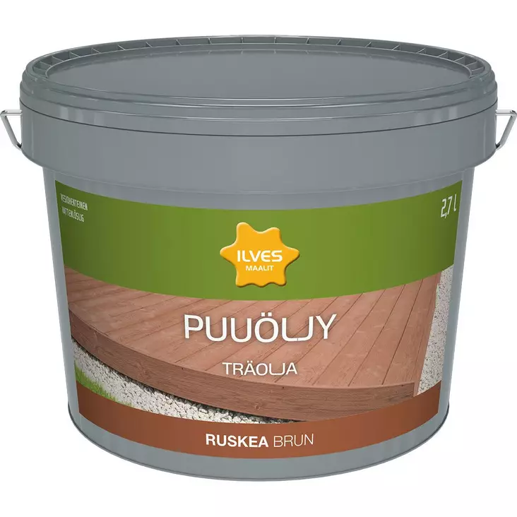 Ilves Puuöljy Ruskea Vesiohenteinen 2,7L - Puuöljyt - 6430026958957 - 1