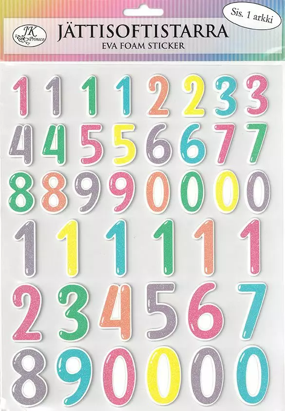 Jättisoftistarra-arkki numerot - Tarrat - 6417715051427 - 1