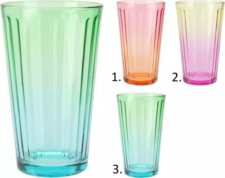 Juomalasi sateenkaari 470ml, lajitelma - Juomalasit - 8720573838887 - 1