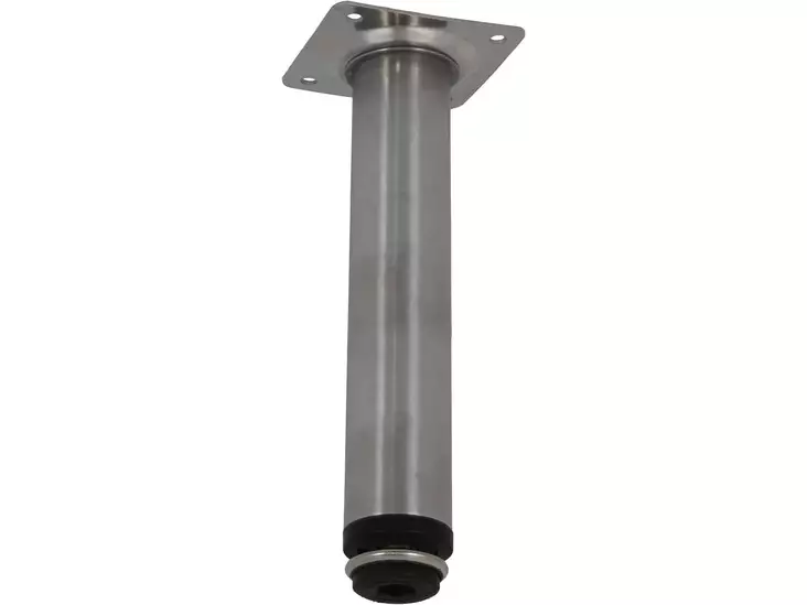 Kalustejalka laipalla 400mm teräs/harjattu nikkeli - Kalustehelat - 6414675037737 - 1