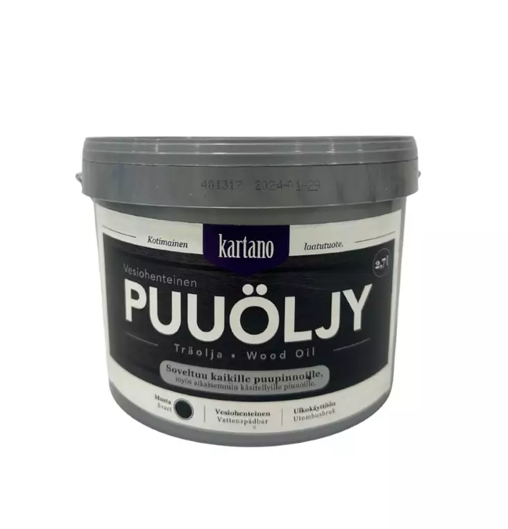 Kartano Puuöljy Musta Vesiohenteinen 2,7L - Puuöljyt - 6438168107547 - 1