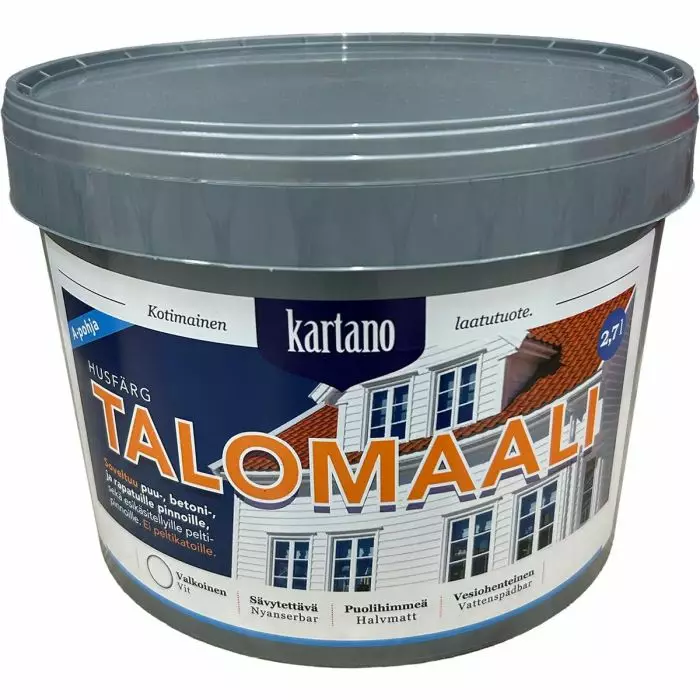 Kartano talomaali valkoinen 2,7l a-pohja - Talomaalit - 6438168098067 - 1
