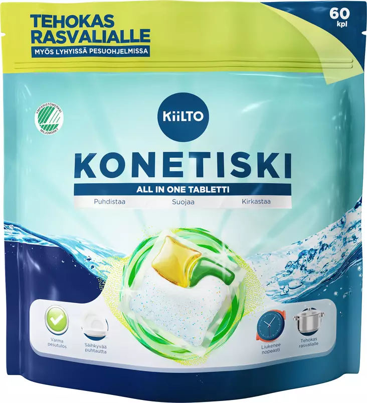 Kiilto all in one konetiskitabletti 60kpl - Astianpesuaineet - 6417964580907 - 1