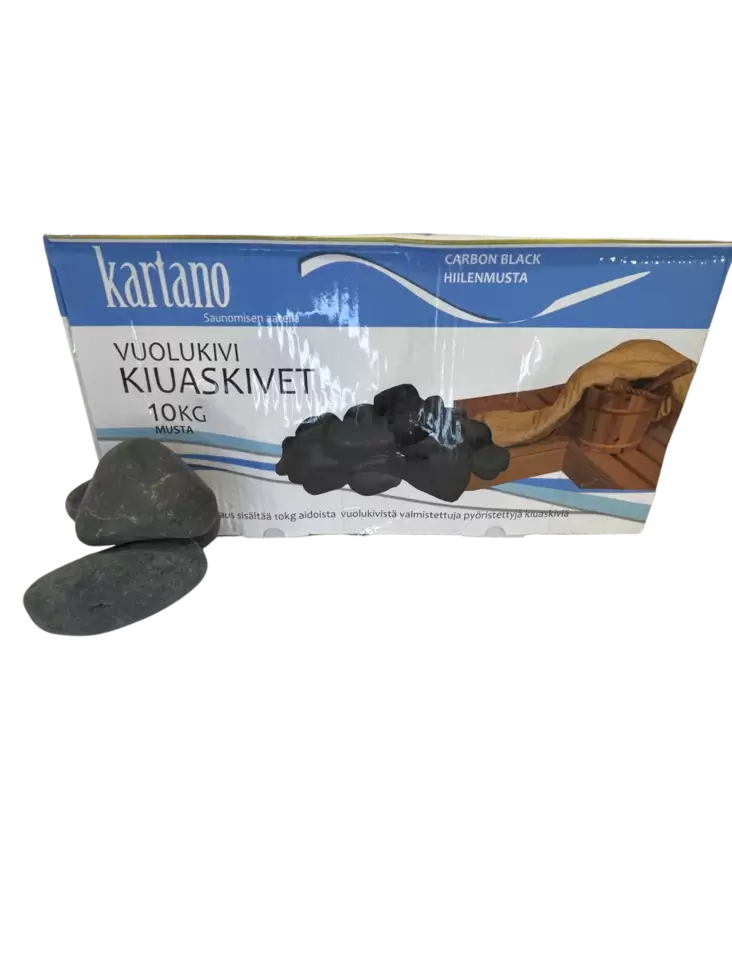 Kiuaskivi musta vuolukiveä 5-10cm 10kg - Kiuastarvikkeet - 6438168089997 - 1