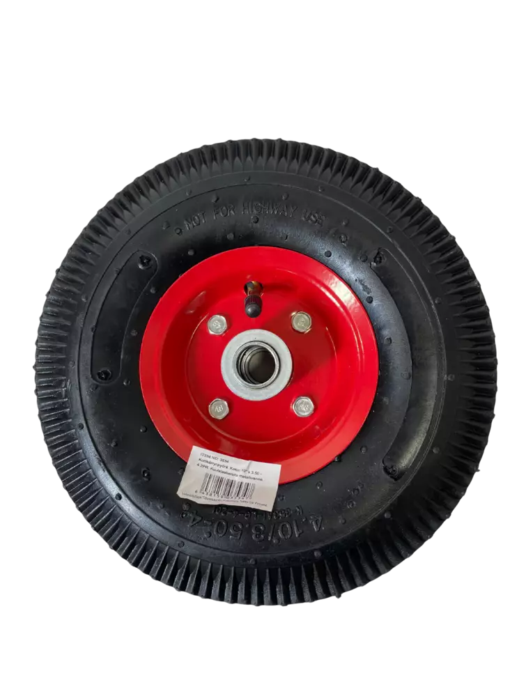 Kottikärrynpyörä 10x3,5-4 metalli vanne - Nokka-, halko-, kotti- ja pumppukärryt - 6438159035347 - 1