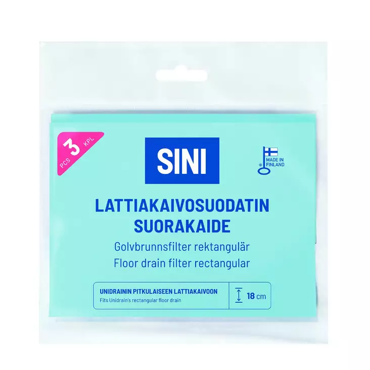 Lattiakaivosuodatin pitkulainen 3 kpl - Lattiakaivot ja vesilukot - 6423800252037 - 1
